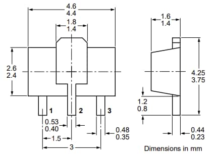 Technische Zeichnung - Nexperia PBSS5250X PNP-Bipolartransistor